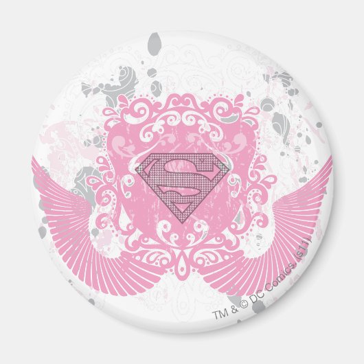 Aimant Supergirl rose aile design (Devant)
