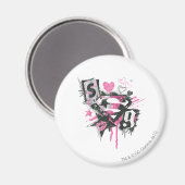 Aimant Supergirl Spills and Scribbles Collage (Recto/Verso)