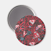 Aimant Supergirl Stary Red Pattern (Recto/Verso)