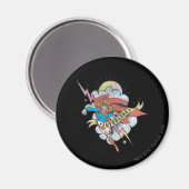 Aimant Supergirl volant éclair tatouage (Recto/Verso)