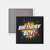 Aimant Superhero Birthday Boy Comics Fun Kids Comic Party (Recto/Verso)