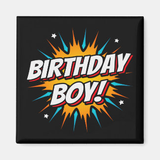 Aimant Superhero Birthday Boy Comics Fun Kids Comic Party