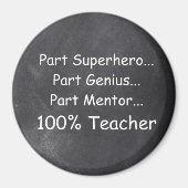 Aimant Superhero Enseignant Genius Mentor Chalkboard cade (Devant)