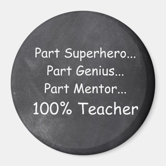 Aimant Superhero Enseignant Genius Mentor Chalkboard cade (Devant)