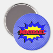 Aimant Superhero Kids Comic Book Nom personnalisé (Recto/Verso)