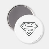Aimant Superman S-Shield | Logo Grunge Black Outline (Recto/Verso)