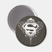 Aimant Superman Stylisé | Logo de l'Arrière - plan Brown (Recto/Verso)