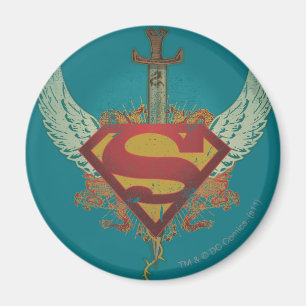 Aimant Superman Stylisé Logo de l'Arrière - plan Turquoi