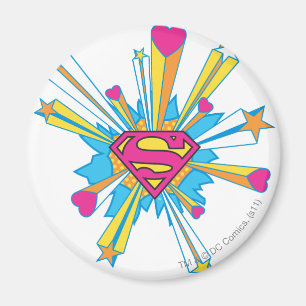 Aimant Superman Stylisé Logo Pink with Hearts