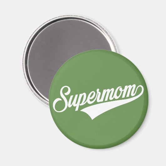 Aimant Supermom(vert), (Recto/Verso)