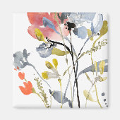 Aimant Superposition de fleurs - Aquarelle Fleurs pastel (Devant)