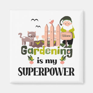 Aimant Superpuissance du jardin, jardinier mignon