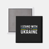 Aimant Support I Stand With Ukraine Ukrainian Flag (Recto/Verso)