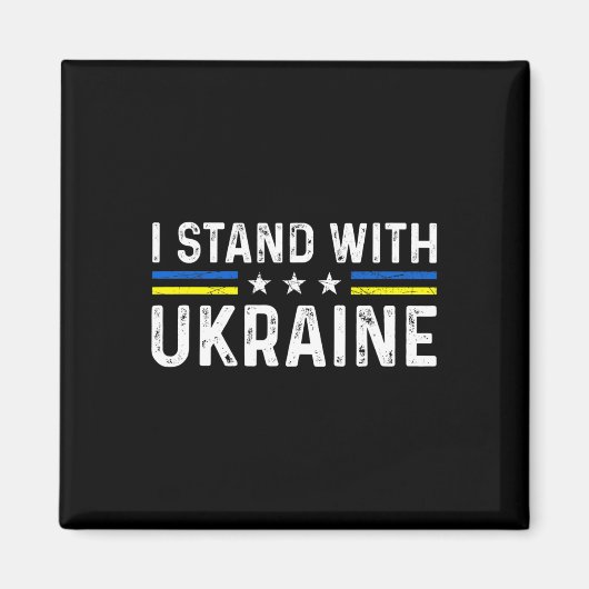 Aimant Support I Stand With Ukraine Ukrainian Flag (Devant)