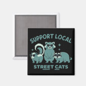 Aimant Support Local Street Cat Funny Raccoon Opossum (Recto/Verso)