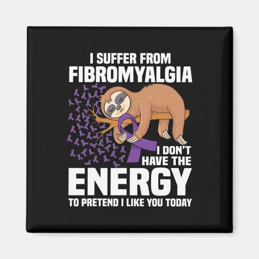 Aimant Support Purple Ribbon Warrior Fibromyalgia (Devant)