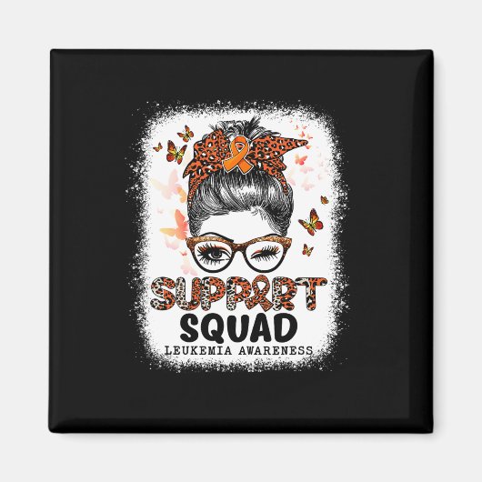 Aimant Support Squad Messy Bun Butterfly Orange Ribbon Le (Devant)