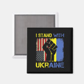 Aimant Support Ukraine I Stand With Ukraine Ukrainian Fla (Recto/Verso)