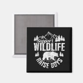 Aimant Suprt Wildlife Raise Boys Mom Dad Wild One Funny G (Recto/Verso)