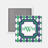 Aimant Sur l'aimant du Jacquard vert (Recto/Verso)