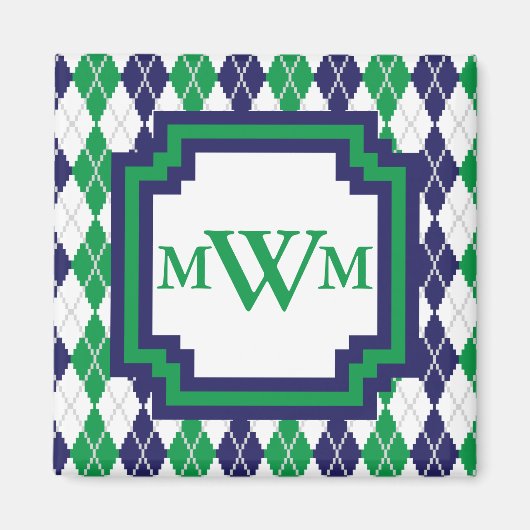 Aimant Sur l'aimant du Jacquard vert (Devant)