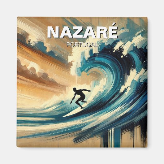 Aimant Surf à Nazare Portugal (Devant)