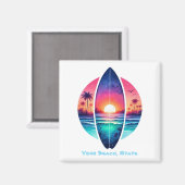 Aimant Surf au coucher du soleil (Recto/Verso)