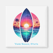 Aimant Surf au coucher du soleil (Devant)