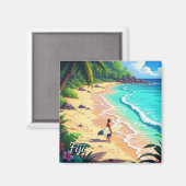 Aimant Surf aux Fidji (Recto/Verso)