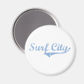 Aimant Surf City Caroline du Nord Design classique (Recto/Verso)