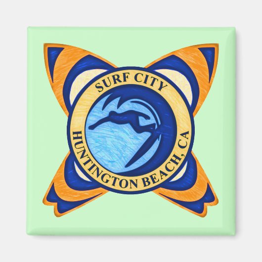 Aimant Surf City, Huntington Beach, CA (Devant)