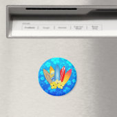 Aimant Surf et fleurs d'Hibiscus (In Situ (Lave-vaisselle))