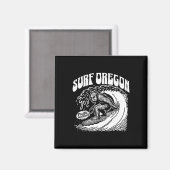 Aimant Surf Vintage Oregon Surf Sasquatch Surfeur (Recto/Verso)