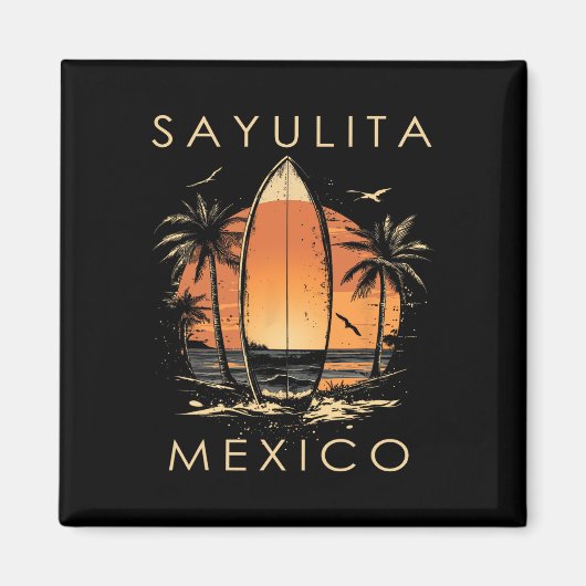 Aimant Surfboarder Sayulita Mexico Beach Surfing Surfer V (Devant)