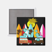 Aimant Surfboards Beach Bum Surf Surfer Hippie Vans (Recto/Verso)