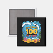Aimant Surfé à travers 100 jours d'école drôle de requin (Recto/Verso)
