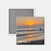 Aimant Surfer à Sunset - Venice Beach, CA (Recto/Verso)