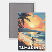 Aimant Surfer à Tamarindo Costa Rica (Recto/Verso)