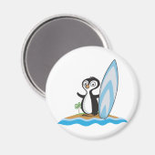 Aimant Surfer de pingouin (Recto/Verso)