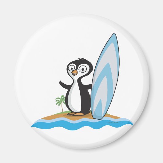 Aimant Surfer de pingouin (Devant)