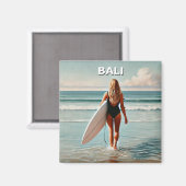 Aimant Surfer Girl Bali Indonésie (Recto/Verso)