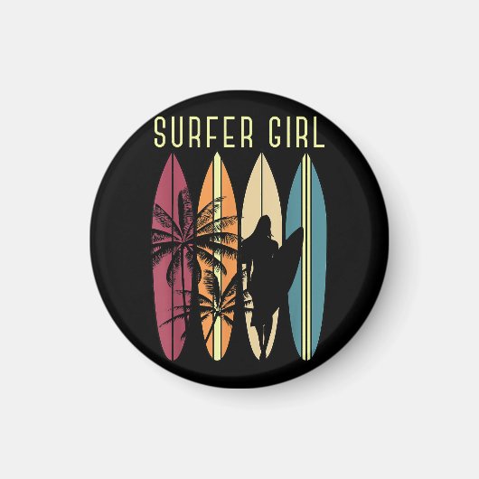 Aimant Surfer Girl Surf Surf Femmes Filles Surf une fois (Devant)