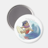 Aimant Surfer hawaïen (Recto/Verso)