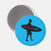 Aimant Surfer Silhouette dessin avec votre planche, avec  (Recto/Verso)