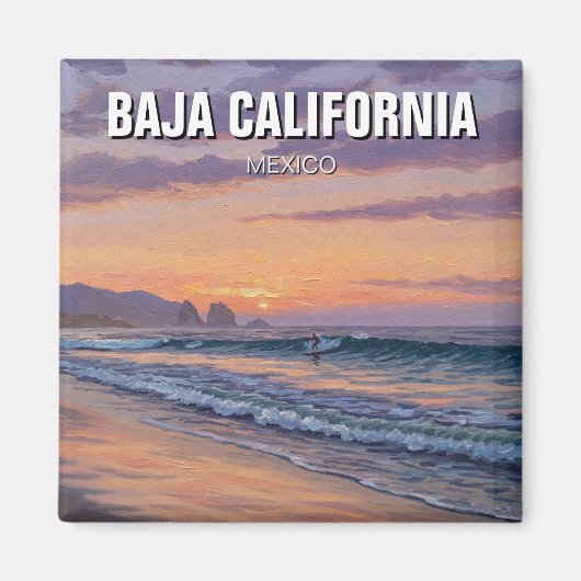 Aimant Surfer Sunset Basse Californie (Devant)