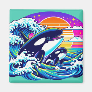 Aimant Surfer sur les vagues