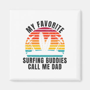Aimant Surfeur Mes copains de surf préférés m'appellent P