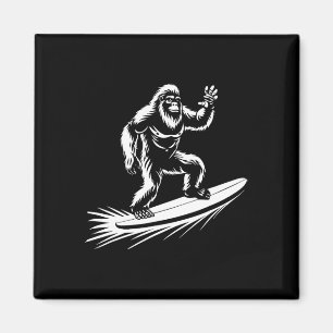 Aimant Surfing Bigfoot - Drôle Sasquatch Hawaïen surfeur