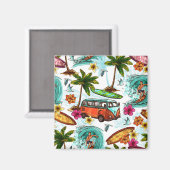 Aimant Surfing/Retro Van (Recto/Verso)