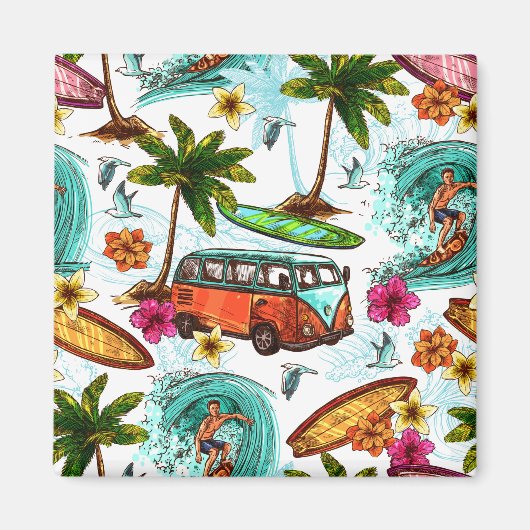 Aimant Surfing/Retro Van (Devant)